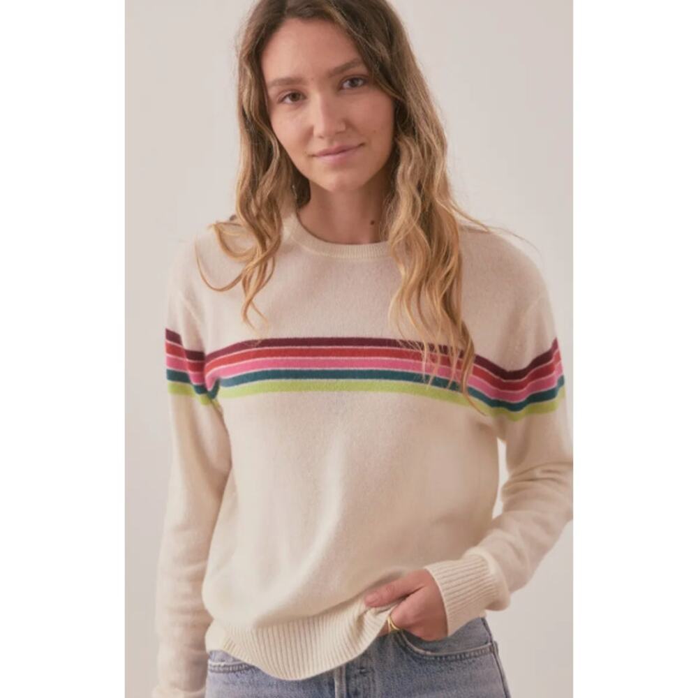 Marine Layer 100% Cashmere Striped Harper Sweater Pullover Cozy Retro Preppy Y2K - Picture 15 of 16
